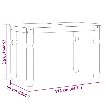 Matbord Corona grå 112x60x75 cm massiv furu