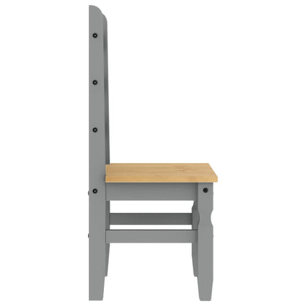 Matstolar 2 st Corona grå 42x47x107 cm massiv furu