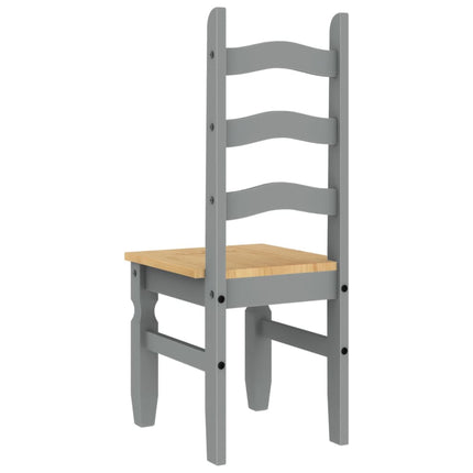 Matstolar 2 st Corona grå 42x47x107 cm massiv furu