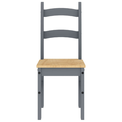 Matstolar 2 st grå 40x46x99 cm massiv furu