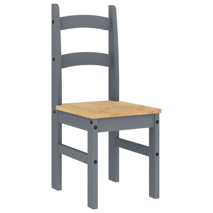 Matstolar 2 st grå 40x46x99 cm massiv furu