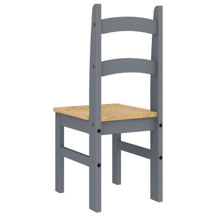 Matstolar 2 st grå 40x46x99 cm massiv furu