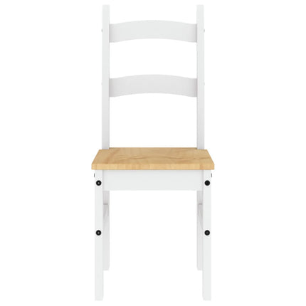 Matstolar 2 st vit 40x46x99 cm massiv furu