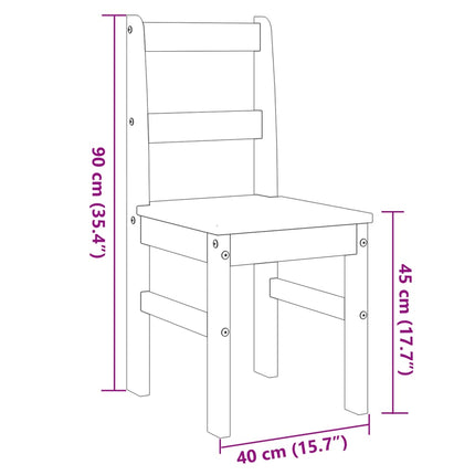 Matstolar 2 st PANAMA vit 40x46x90 cm massiv furu
