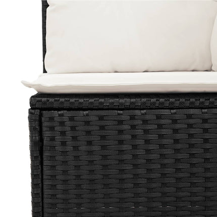 Loungegrupp för trädgården med dynor 5 delar svart konstrotting
