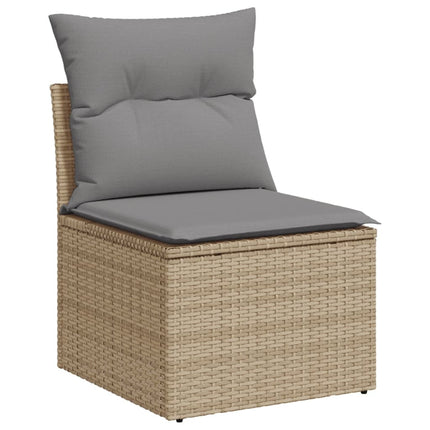Soffgrupp för trädgården med dynor 5 delar beige konstrotting