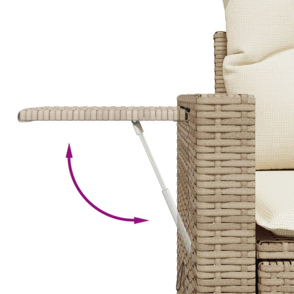Soffgrupp för trädgården med dynor 6 delar beige konstrotting