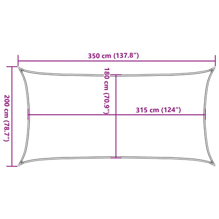 Solsegel 160 g/m² rektangulär ljusgrå 2x3,5 m HDPE