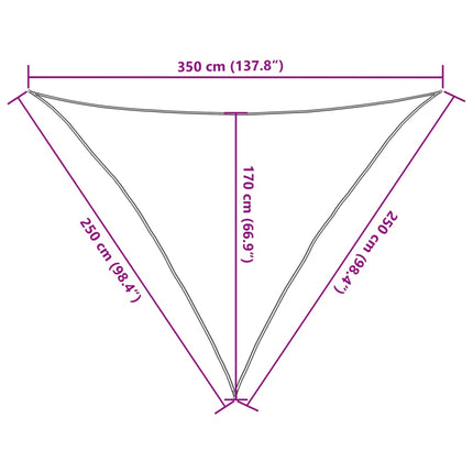 Solsegel 160 g/m² triangulär ljusgrå 2,5x2,5x3,5 m HDPE
