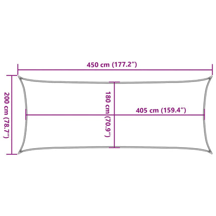 Solsegel 160 g/m² rektangulär sand 2x4,5 m HDPE