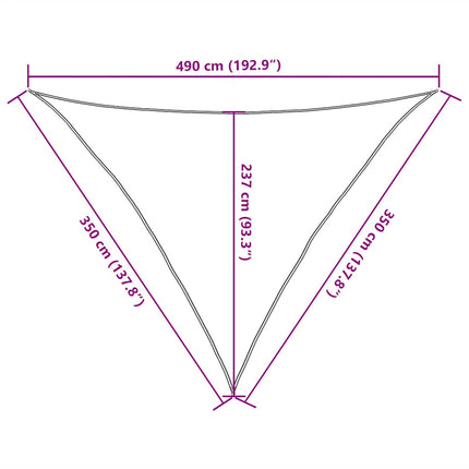 Solsegel 160 g/m² triangulär sand 3,5x3,5x4,9 m HDPE