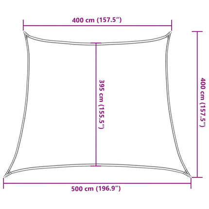 Solsegel 160 g/m² trapezoid ljusgrå 4/5x4 m HDPE