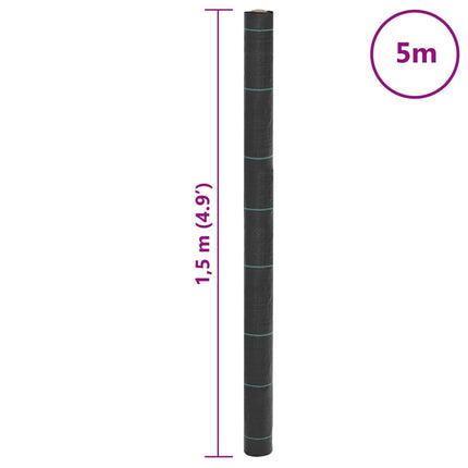 Ogräsmatta svart 1,5x5 m PP