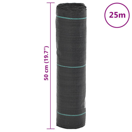 Ogräsmatta svart 0,5x25 m PP