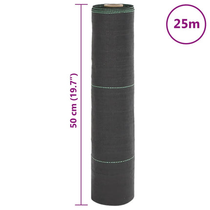 Ogräsmatta svart 0,5x25 m PP