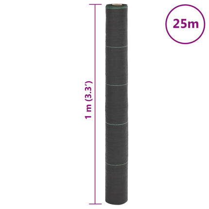 Ogräsmatta svart 1x25 m PP