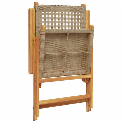 Justerbara trädgårdsstolar 6 st beige konstrotting/massivt trä
