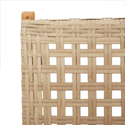 Justerbara trädgårdsstolar 6 st beige konstrotting/massivt trä