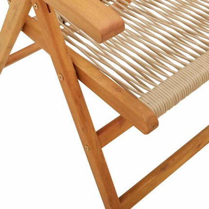 Justerbara trädgårdsstolar 4 st beige massivt akaciaträ