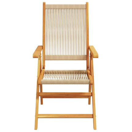 Justerbara trädgårdsstolar 6 st beige massivt akaciaträ