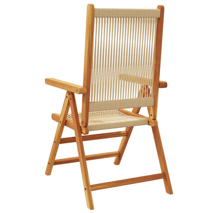 Justerbara trädgårdsstolar 8 st beige massivt akaciaträ