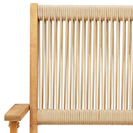 Hopfällbara trädgårdsstolar 6 st beige massivt akaciaträ