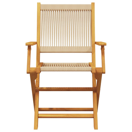 Hopfällbara trädgårdsstolar 8 st beige massivt akaciaträ