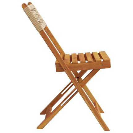 Hopfällbara trädgårdsstolar 8 st beige konstrotting/massivt trä