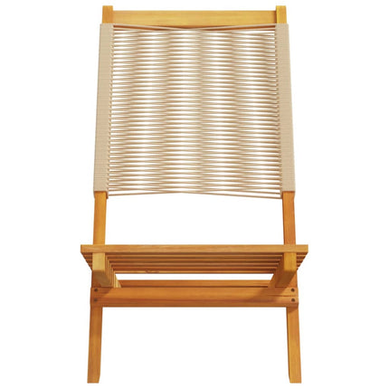 Hopfällbara trädgårdsstolar 4 st beige massivt akaciaträ