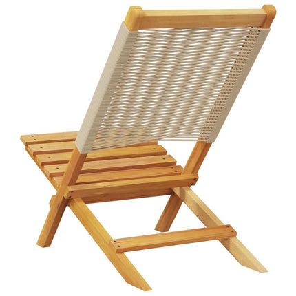 Hopfällbara trädgårdsstolar 4 st beige massivt akaciaträ
