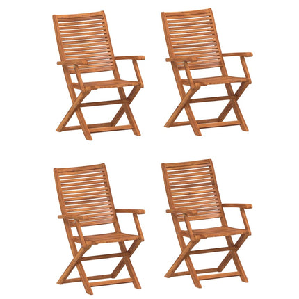 Hopfällbara trädgårdsstolar 4 st 57x66x95 cm massivt akaciaträ