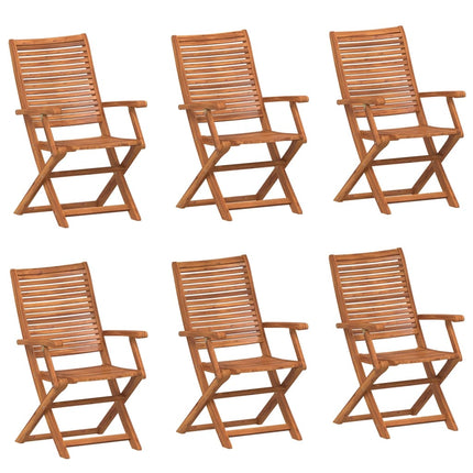 Hopfällbara trädgårdsstolar 6 st 57x66x95 cm massivt akaciaträ