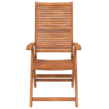 Justerbara trädgårdsstolar 4 st 56x72x107 cm massivt akaciaträ