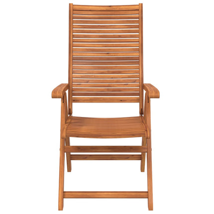 Justerbara trädgårdsstolar 8 st 56x72x107 cm massivt akaciaträ