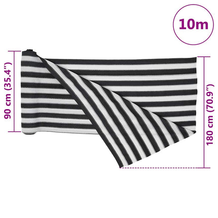 Insynsskyddsnät antracit och vit 1,8x10 m HDPE 75 g/m²