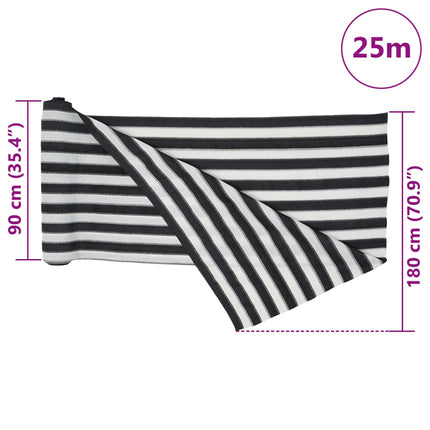 Insynsskyddsnät antracit och vit 1,8x25 m HDPE 75 g/m²