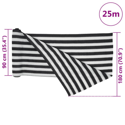 Insynsskyddsnät antracit och vit 1,8x25 m HDPE 150 g/m²