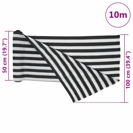 Insynsskyddsnät antracit och vit 1x10 m HDPE 195 g/m²