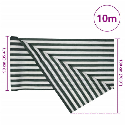 Insynsskyddsnät grön och vit 1,8x10 m HDPE 195 g/m²