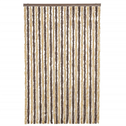 Insektsgardin mörkbrun och beige 118x220 cm chenille