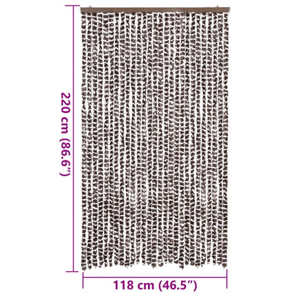 Insektsgardin brun och vit 118x220 cm chenille