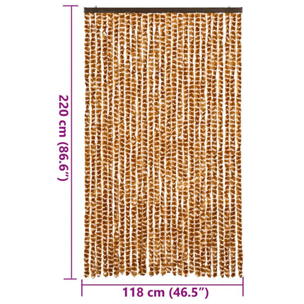 Insektsgardin ockra och vit 118x220 cm chenille