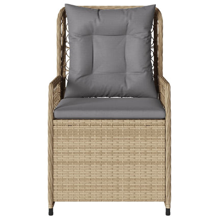 Justerbara trädgårdsstolar 2 st beige konstrotting