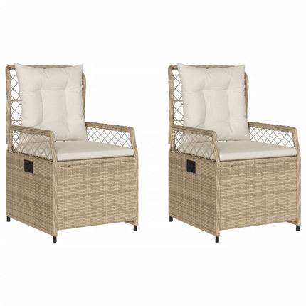 Justerbara trädgårdsstolar 2 st beige konstrotting
