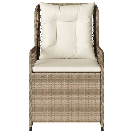 Justerbara trädgårdsstolar 2 st beige konstrotting