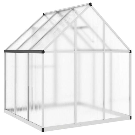 Växthus med ram silver 169x169x195 cm aluminium