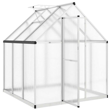 Växthus med ram silver 169x169x195 cm aluminium