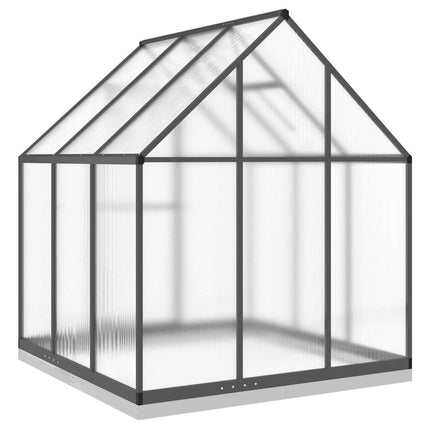 Växthus med ram antracit 169x169x202 cm aluminium