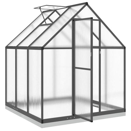 Växthus med ram antracit 169x169x202 cm aluminium