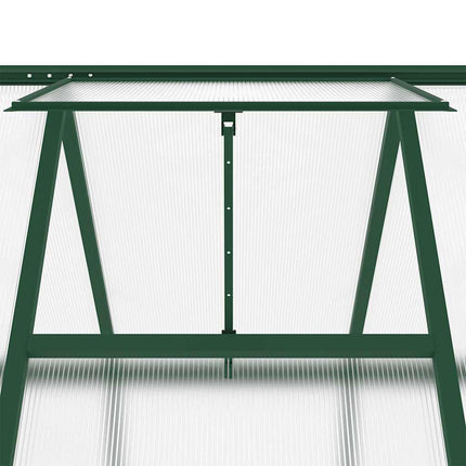 Växthus med ram grön 224x169x195 cm aluminium